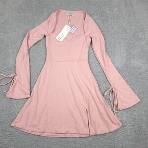 Oh Polly Womans Baize long sleeve mini dress‎ in taupe Size US 2